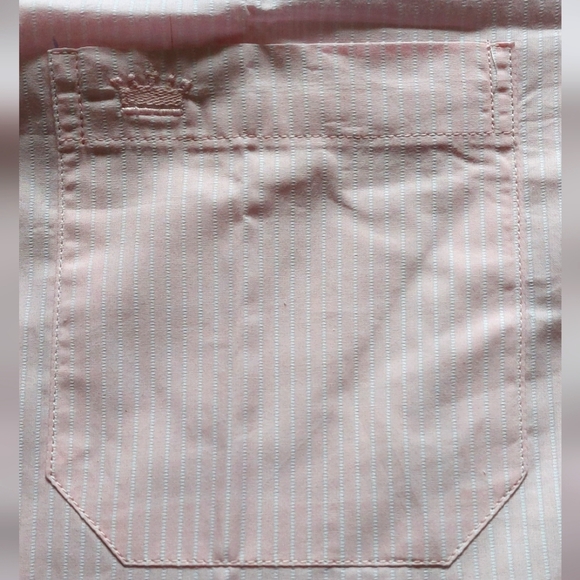 French Crown Collard  Long Sleeve Shirt Men Pink - Picture 2 of 4